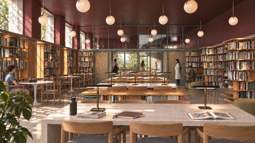 Library interior at Luísa de Gusmão School