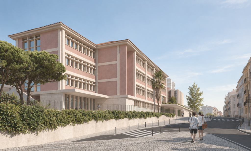 Exterior view of the renovated Luísa de Gusmão School, Lisbon