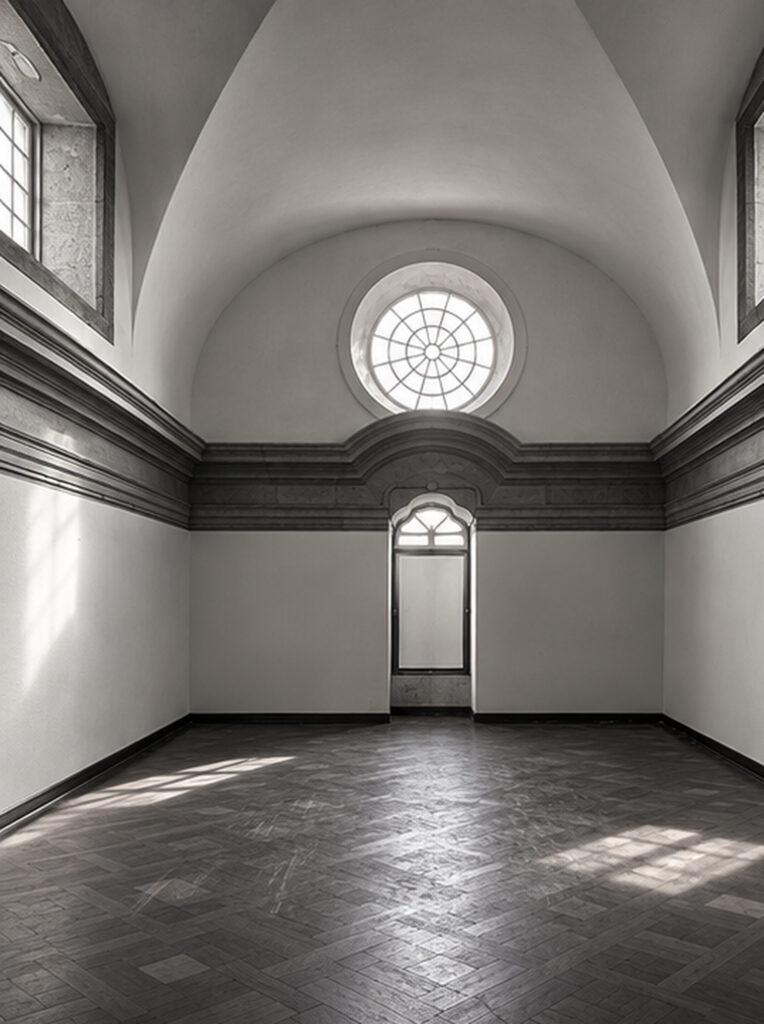 Restoration proposal for a vaulted room with circular window at Nossa Senhora da Estrela Convent, Lisbon