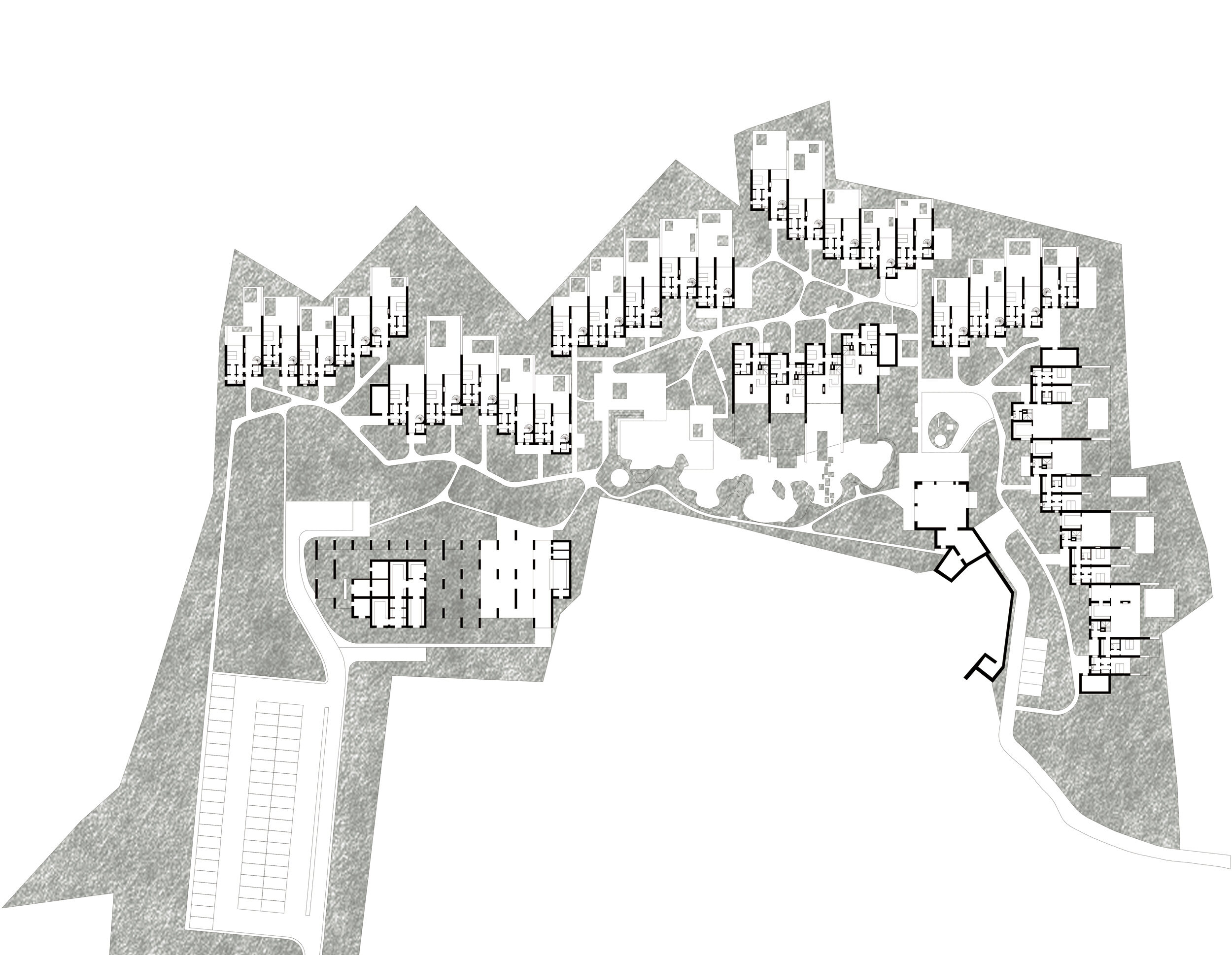 Site plan - apartament units and shared landscape at Summer Village Loulé
