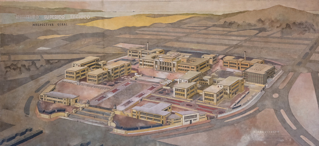 Aerial view of the Instituto Superior Técnico campus extension and surrounding landscape, Lisbon