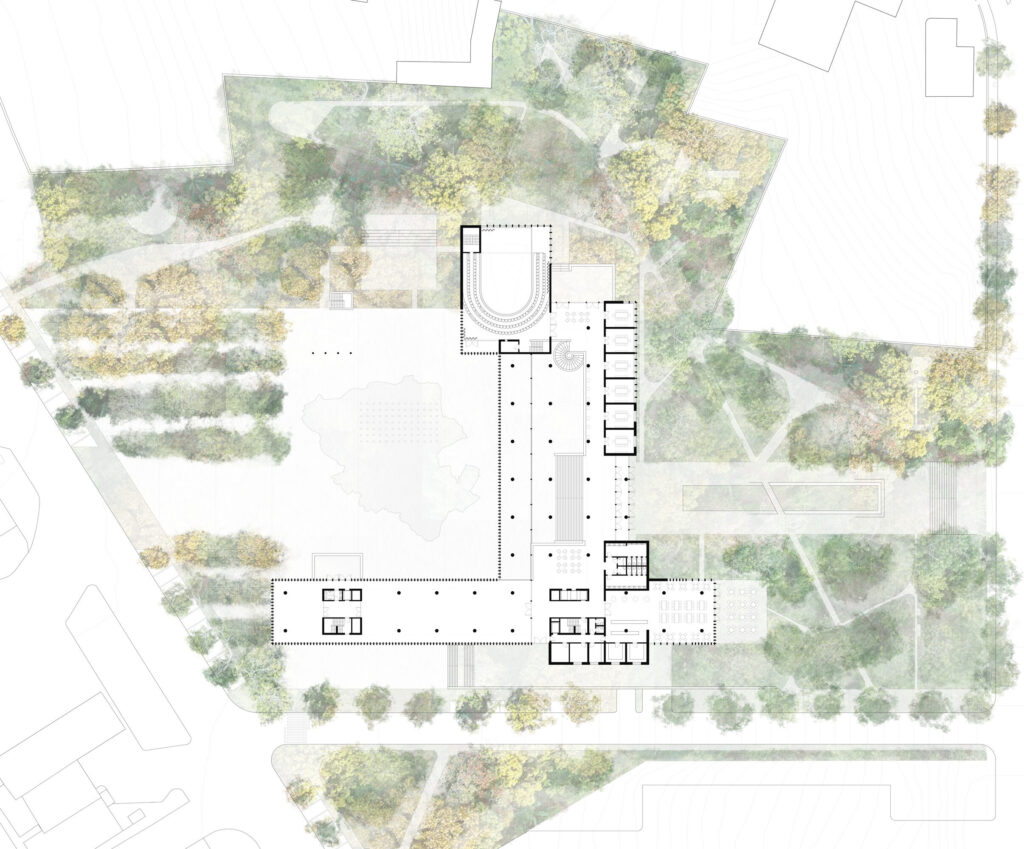 Site plan of Santa Maria da Feira City Hall and surrounding gardens