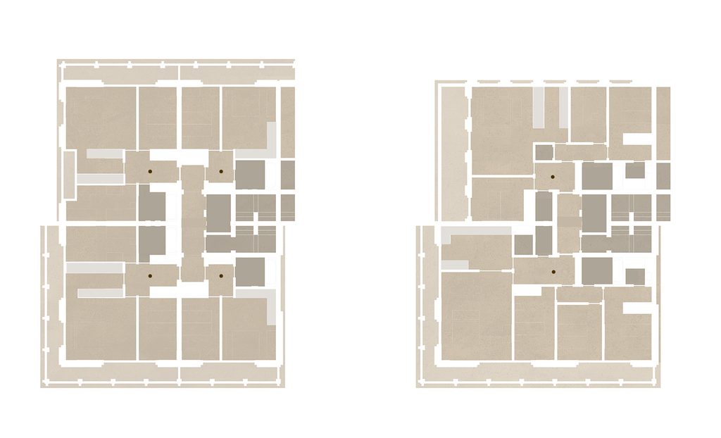 Plans , Tipologies with 1 2 ou 3 bedrooms.